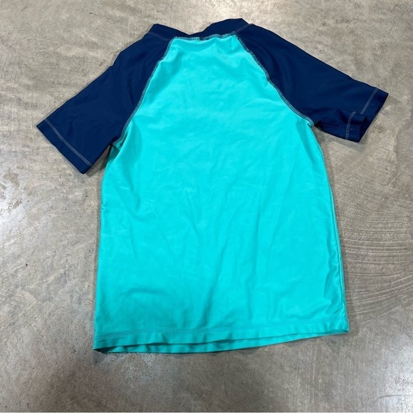🎒TOMMY Bahamas Teal & Blue Swim Tee w Bird Graphic *cracking on graphic - Picture 7 of 7